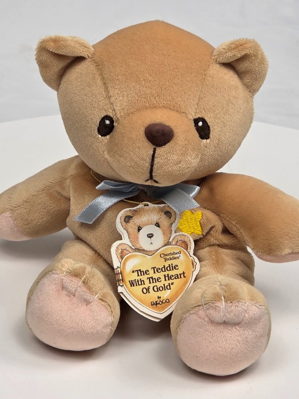 Cherished Teddies THE TEDDIE WITH A HEART OF GOLD Plush Stuffed Toy 7"